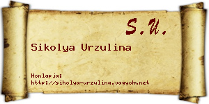 Sikolya Urzulina névjegykártya